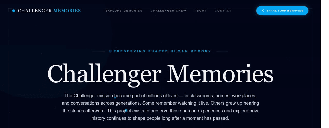 Challenger Memories – project preview screenshot